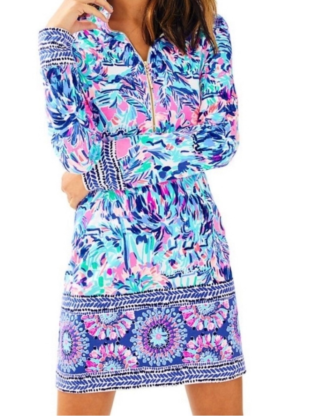 Lilly Pulitzer Pink and Blue Floral Tunic